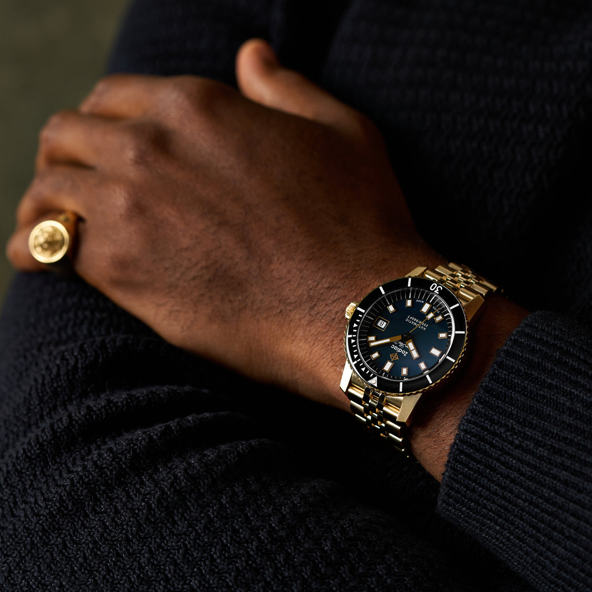 Zodiac Super Sea Wolf Compression Diver | Ref. ZO9308 | Gold Plated