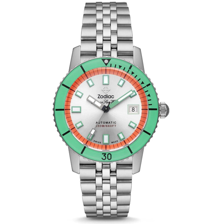 Zodiac Super Sea Wolf Compression Automatic Stainless Steel | Ref ZO9269