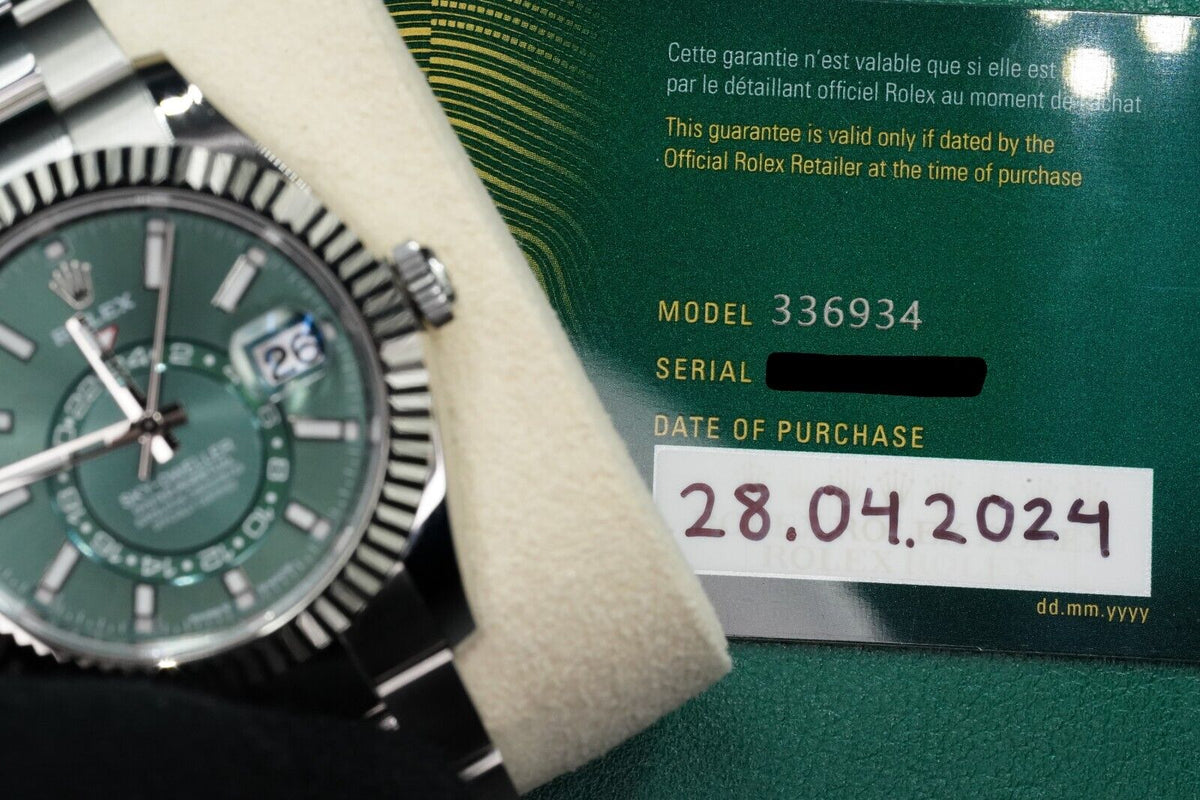 Rolex Skydweller | Ref. 336934 | Green dial | Oyster bracelet | Mint condition