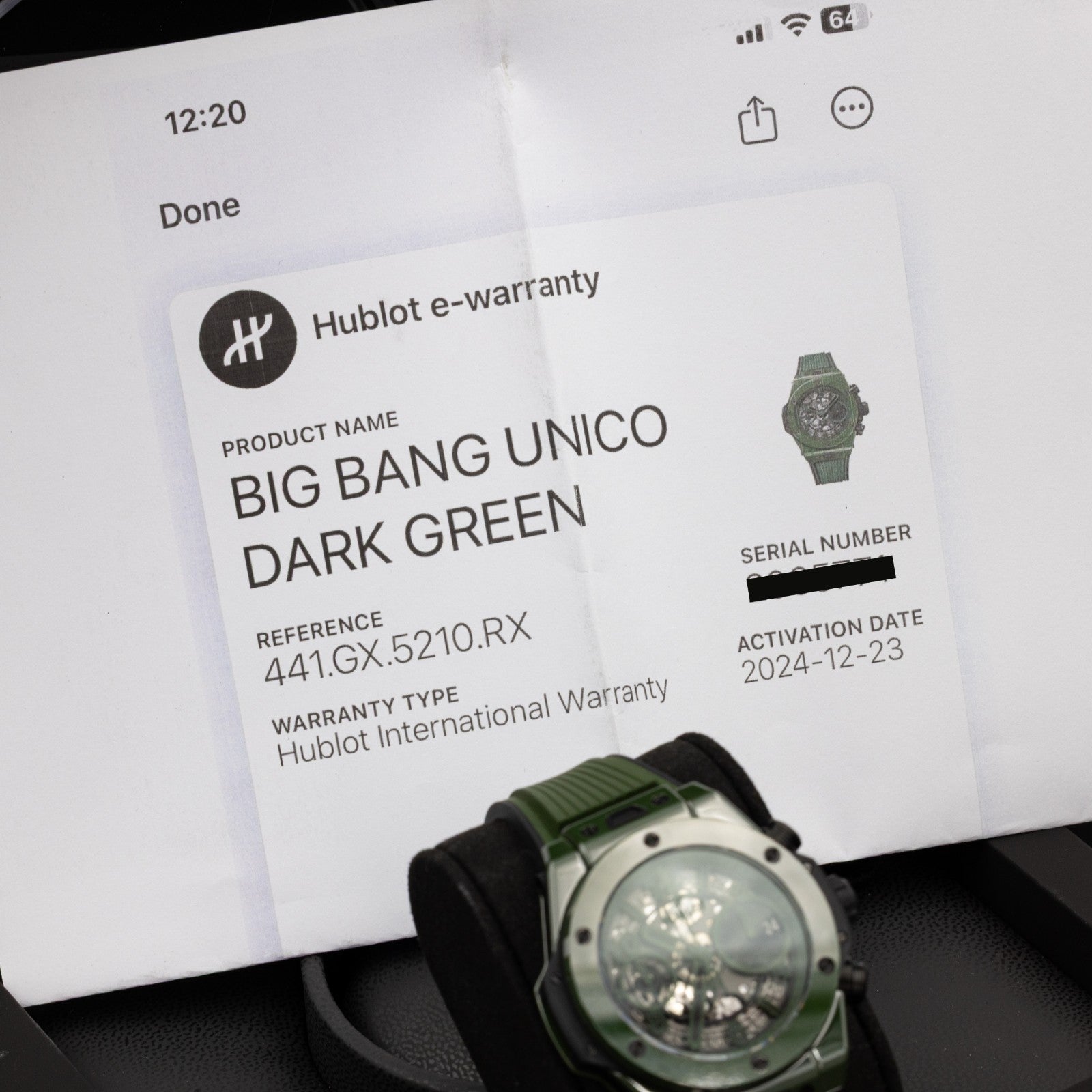 HUBLOT 　箱 Hublot Big Bang Tourbillon Automatic Yellow Neon Saxem, 44mm, Ref