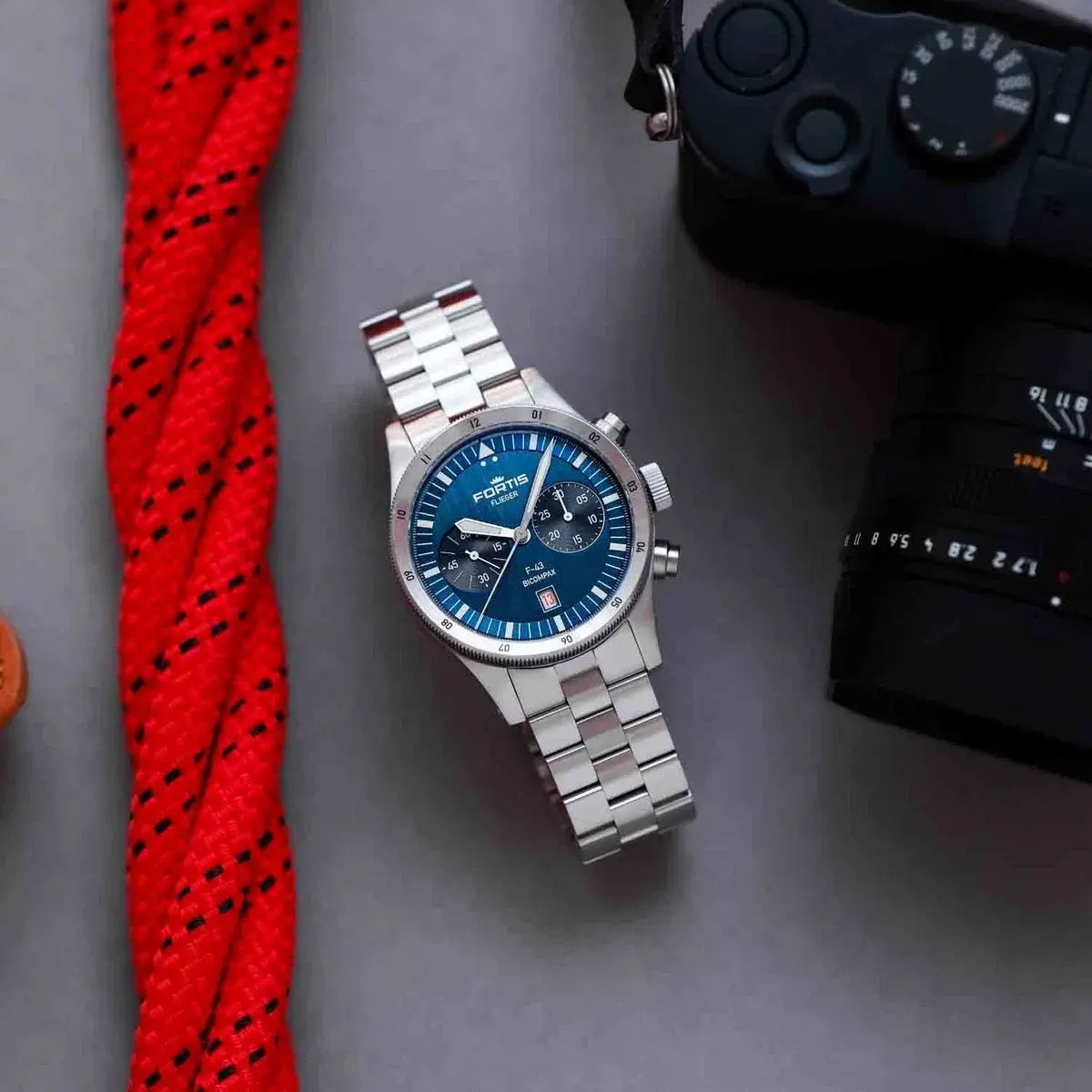 Fortis | Flieger F-43 Bicompax "Liberty Blue" | F4240012