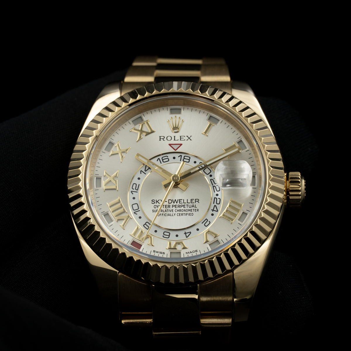 Rolex Sky-Dweller | 326938 | Yellow Gold | Sundust Dial w/ Roman Numerals | Box & Papers