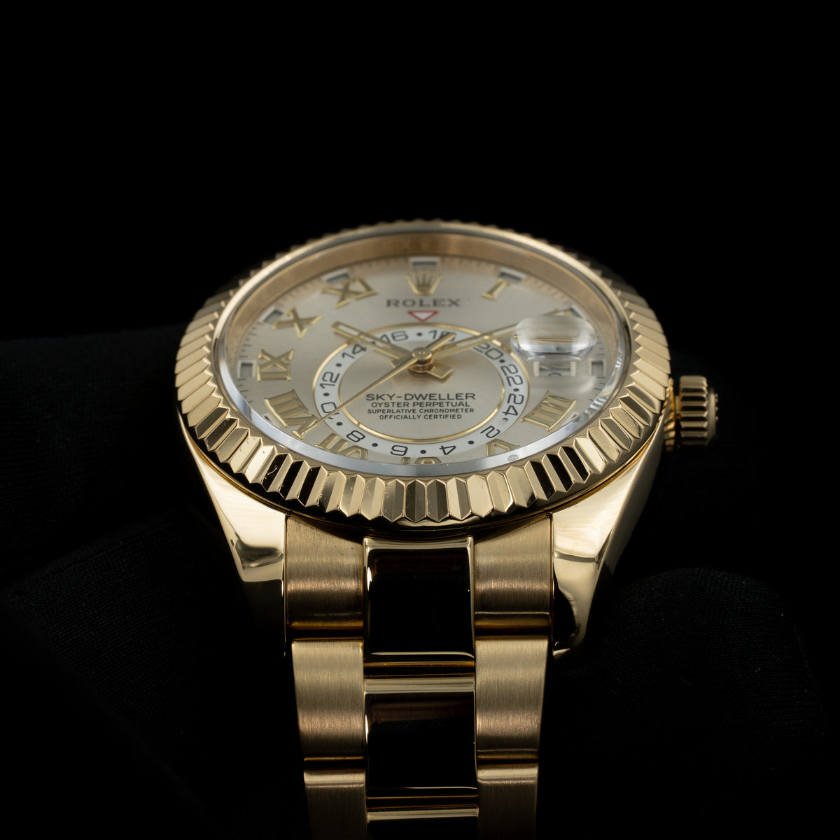 Rolex Sky-Dweller | 326938 | Yellow Gold | Sundust Dial w/ Roman Numerals | Box & Papers