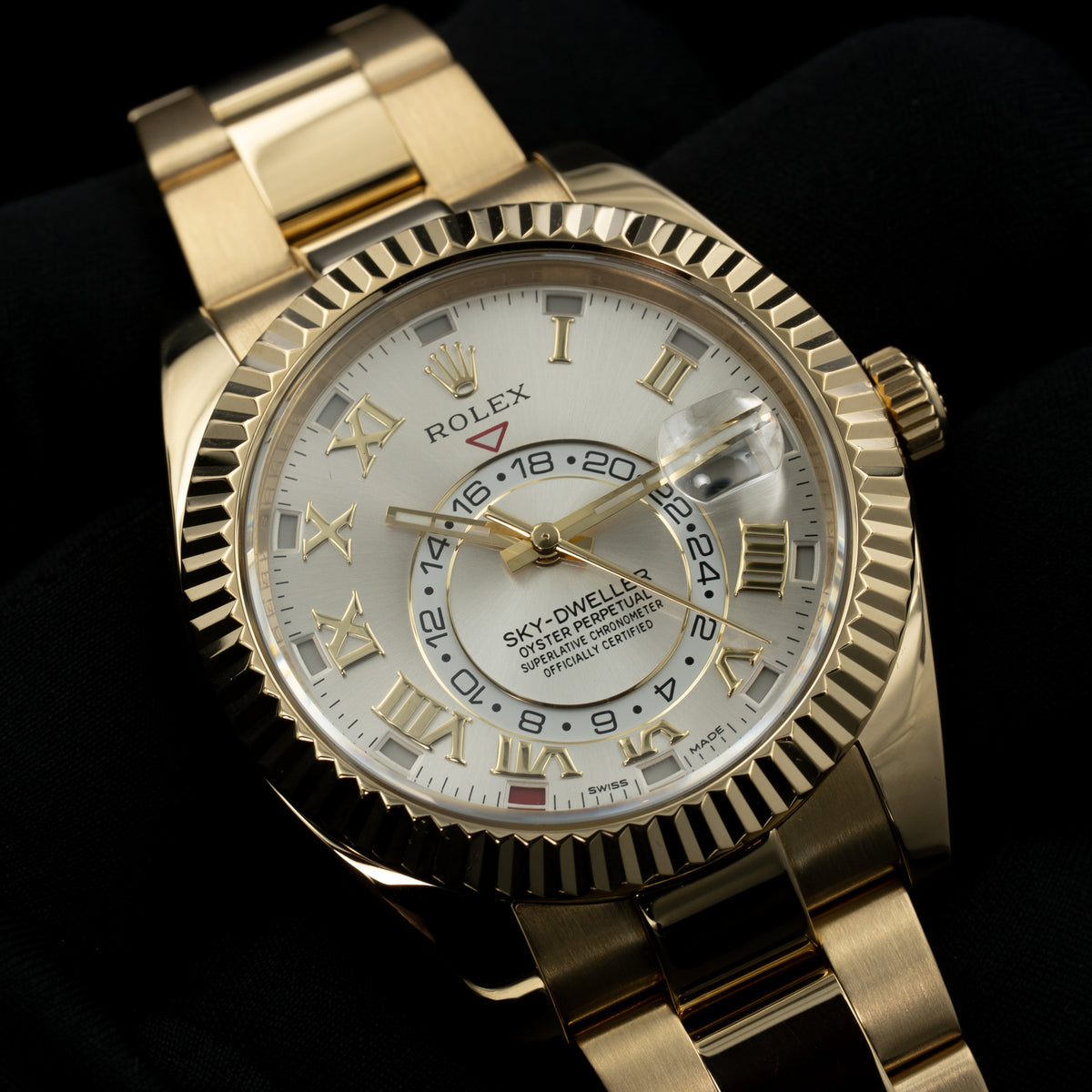 Rolex Sky-Dweller | 326938 | Yellow Gold | Sundust Dial w/ Roman Numerals | Box & Papers