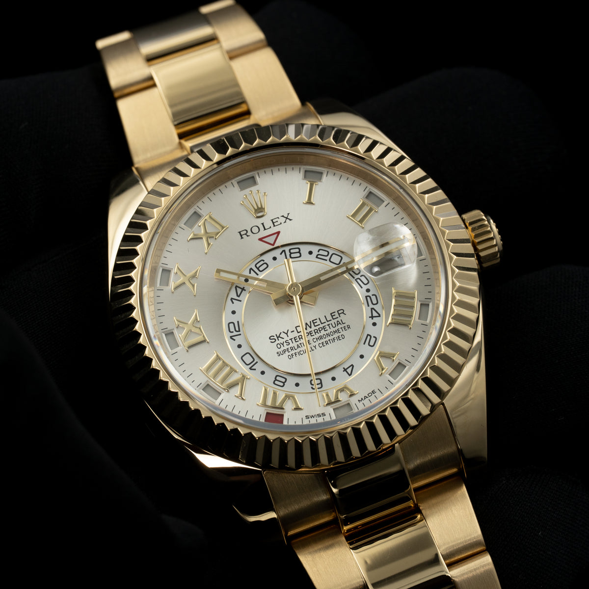 Rolex Sky-Dweller | 326938 | Yellow Gold | Sundust Dial w/ Roman Numerals | Box & Papers