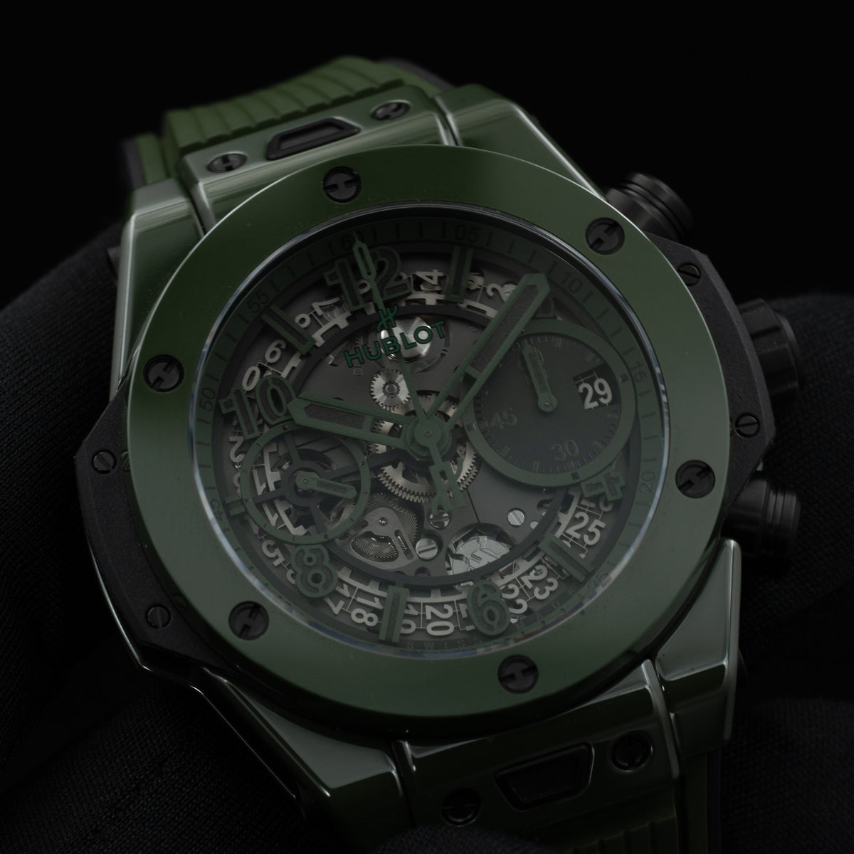 Hublot Big Bang Unico Green Ceramic | 441.GX.5210.RX | Box and Papers