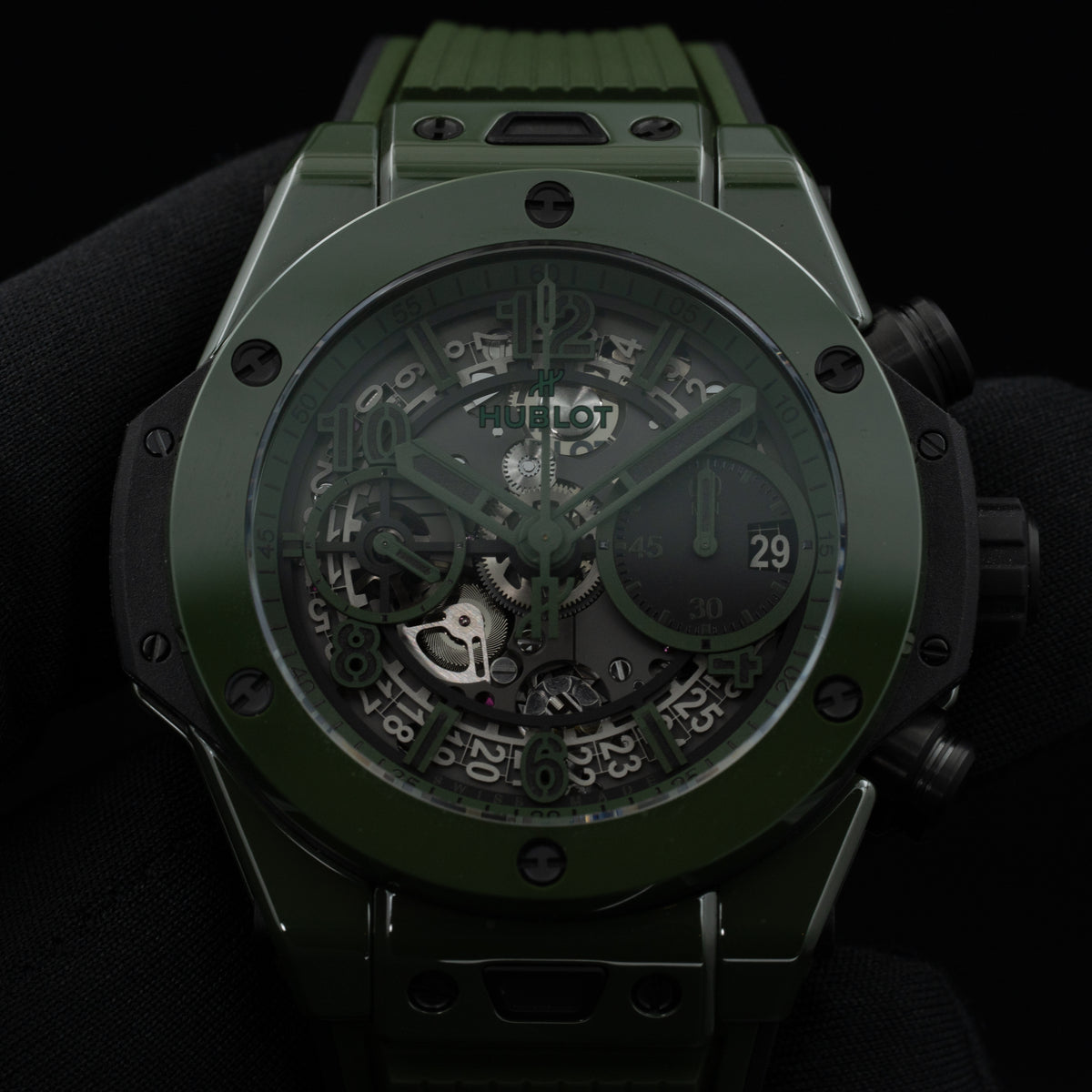 Hublot Big Bang Unico Green Ceramic | 441.GX.5210.RX | Box and Papers