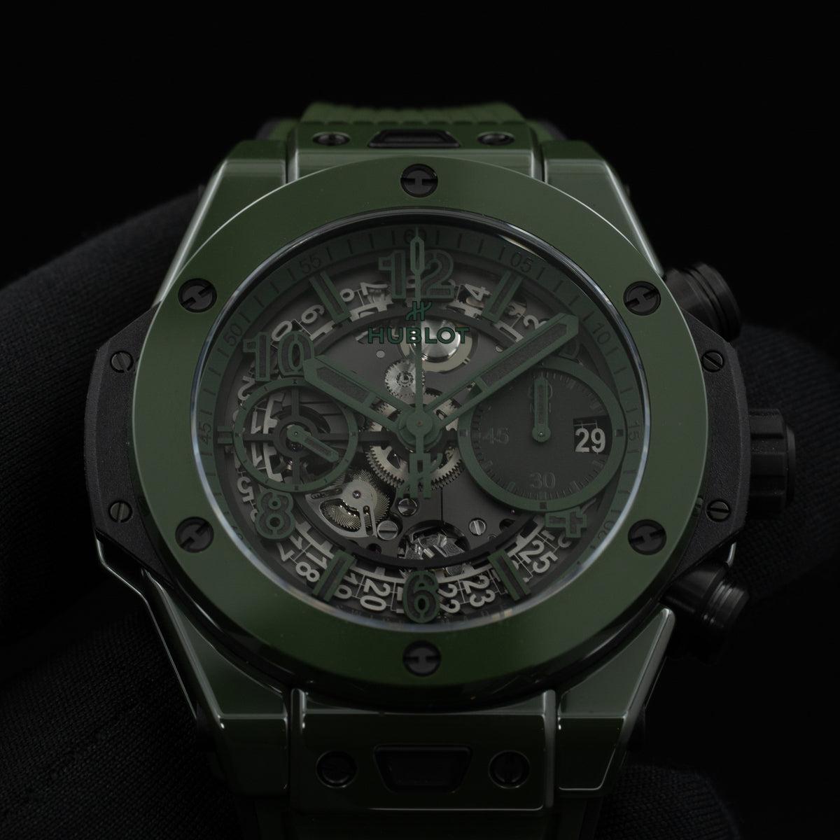 Hublot Big Bang Unico Green Ceramic | 441.GX.5210.RX | Box and Papers