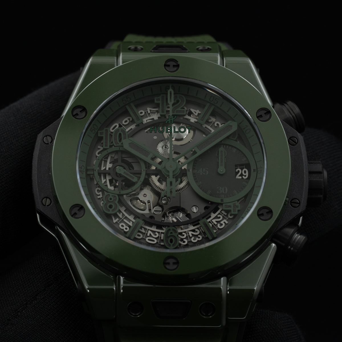 Hublot Big Bang Unico Green Ceramic | 441.GX.5210.RX | Box and Papers