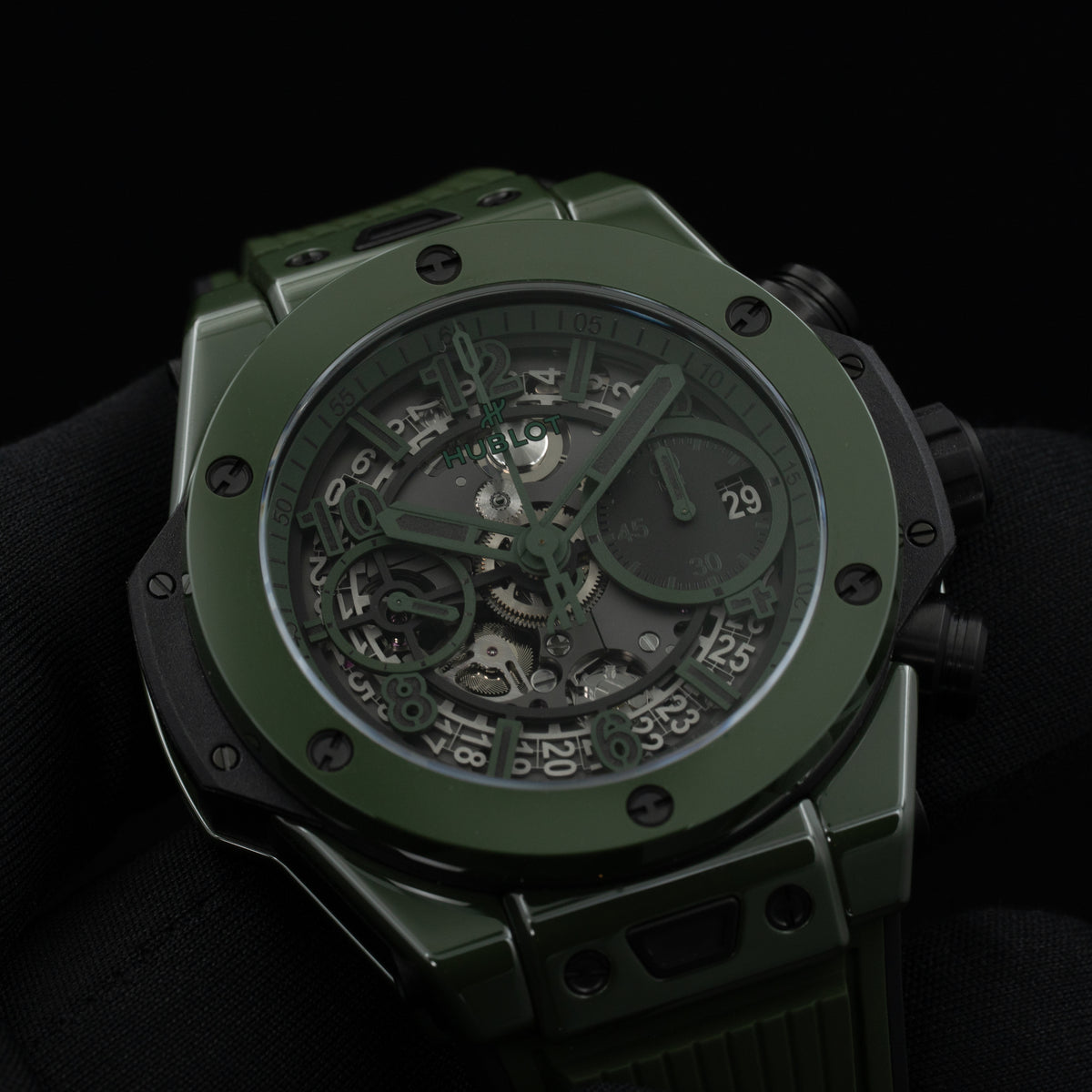 Hublot Big Bang Unico Green Ceramic | 441.GX.5210.RX | Box and Papers