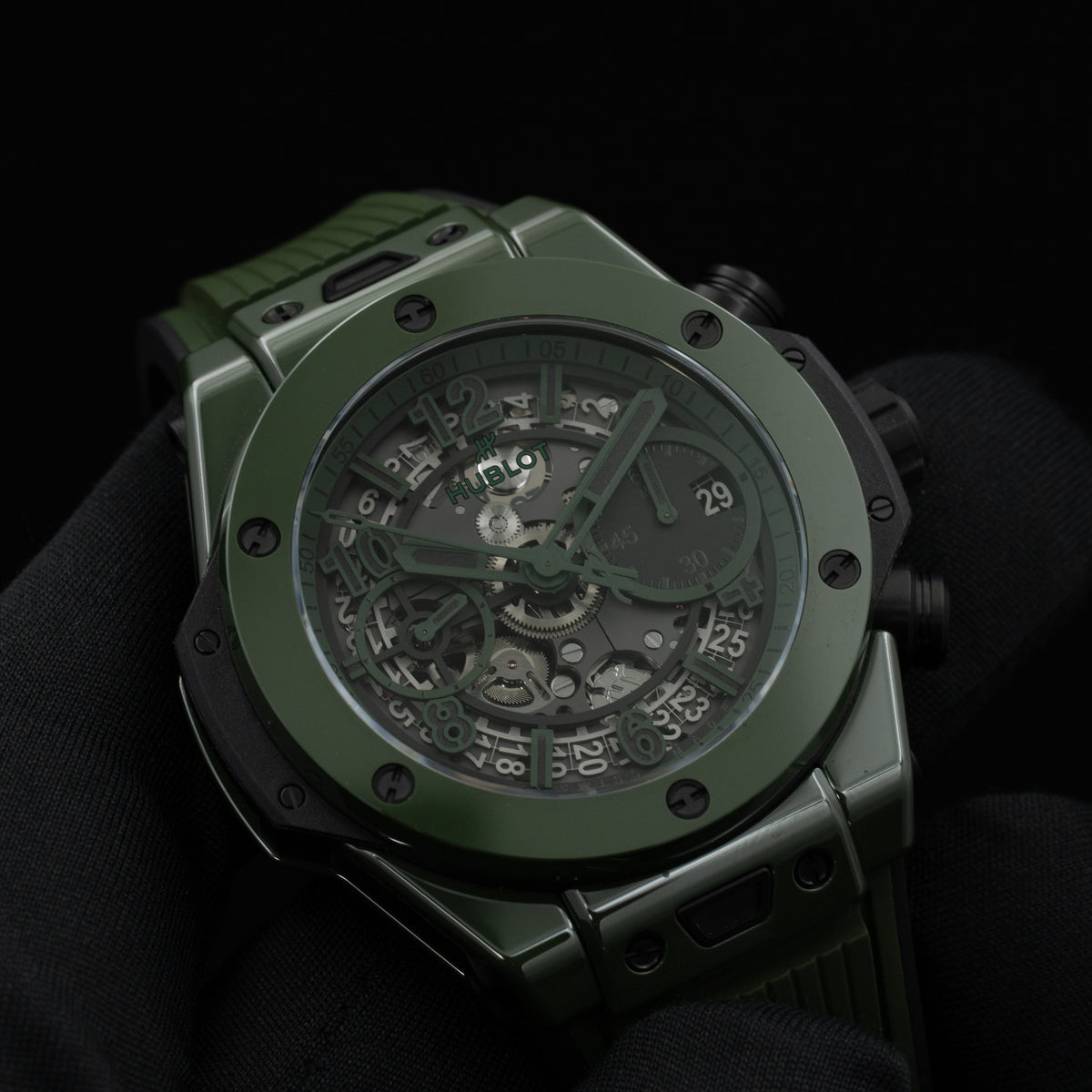 Hublot Big Bang Unico Green Ceramic | 441.GX.5210.RX | Box and Papers
