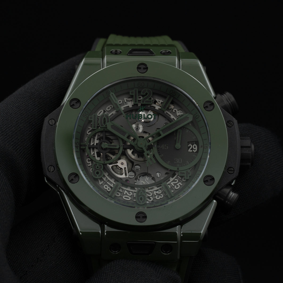 Hublot Big Bang Unico Green Ceramic | 441.GX.5210.RX | Box and Papers
