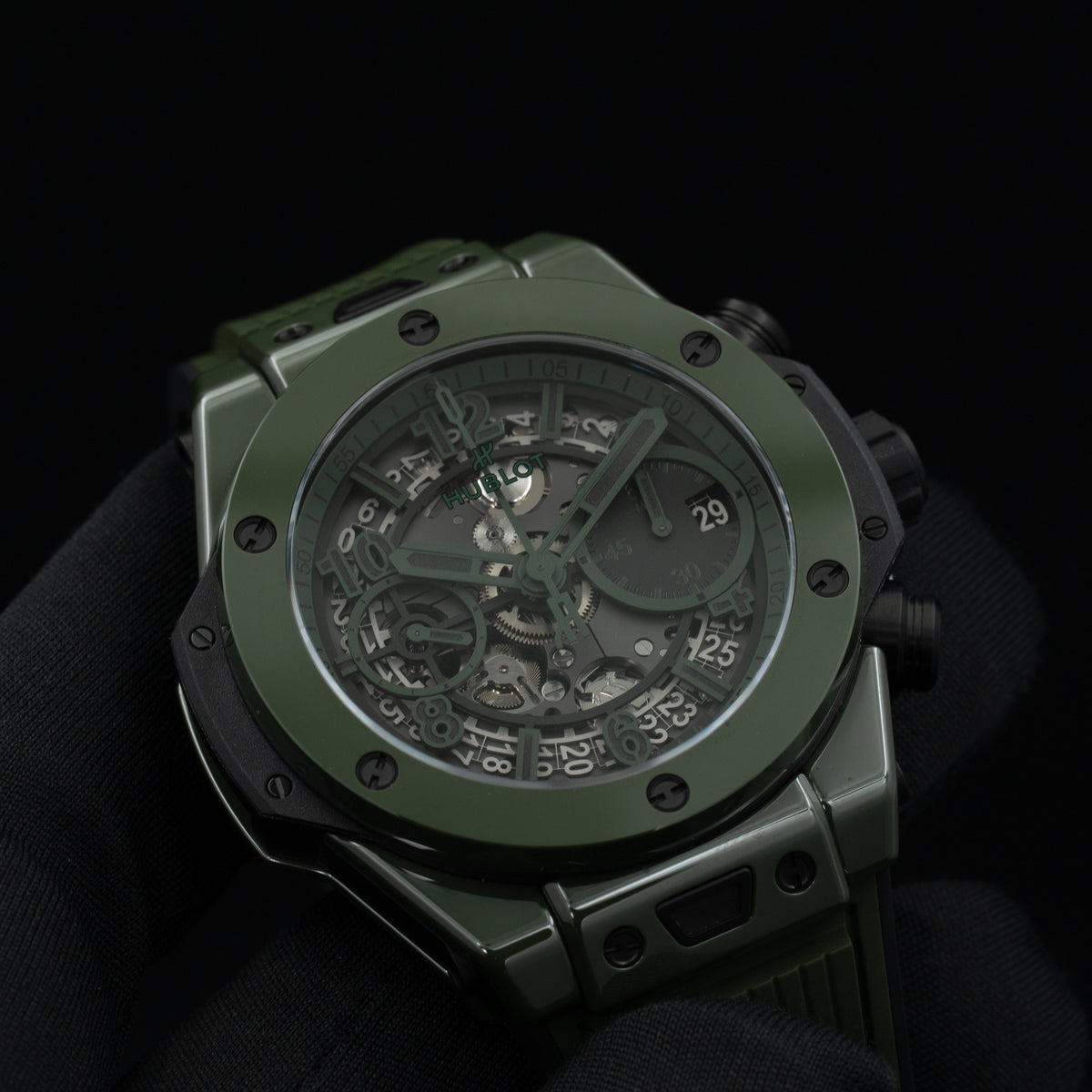 Hublot Big Bang Unico Green Ceramic | 441.GX.5210.RX | Box and Papers