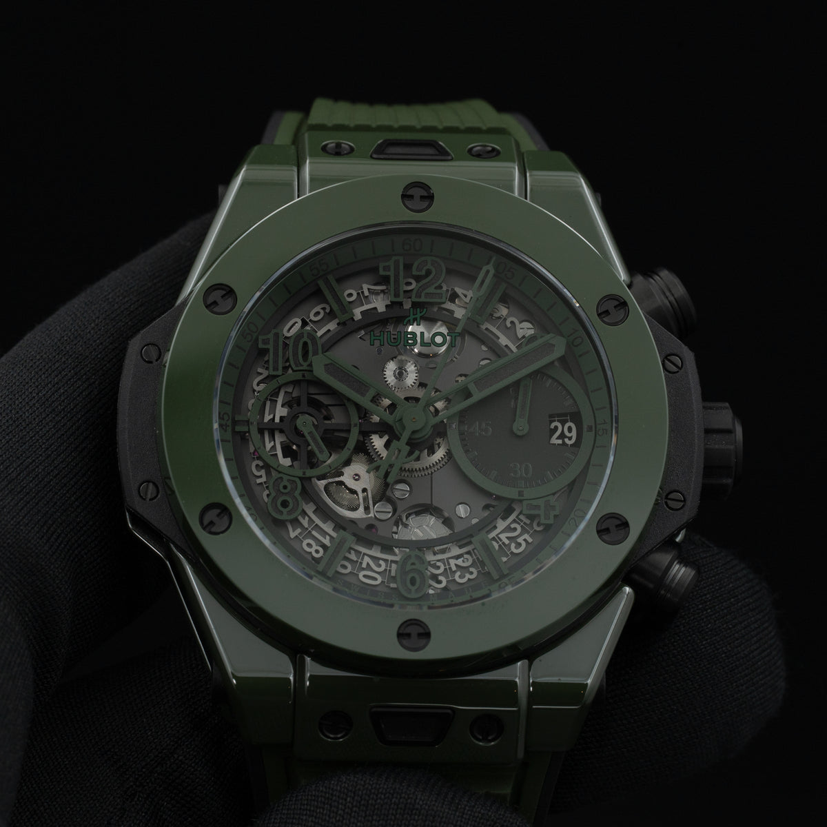 Hublot Big Bang Unico Green Ceramic | 441.GX.5210.RX | Box and Papers