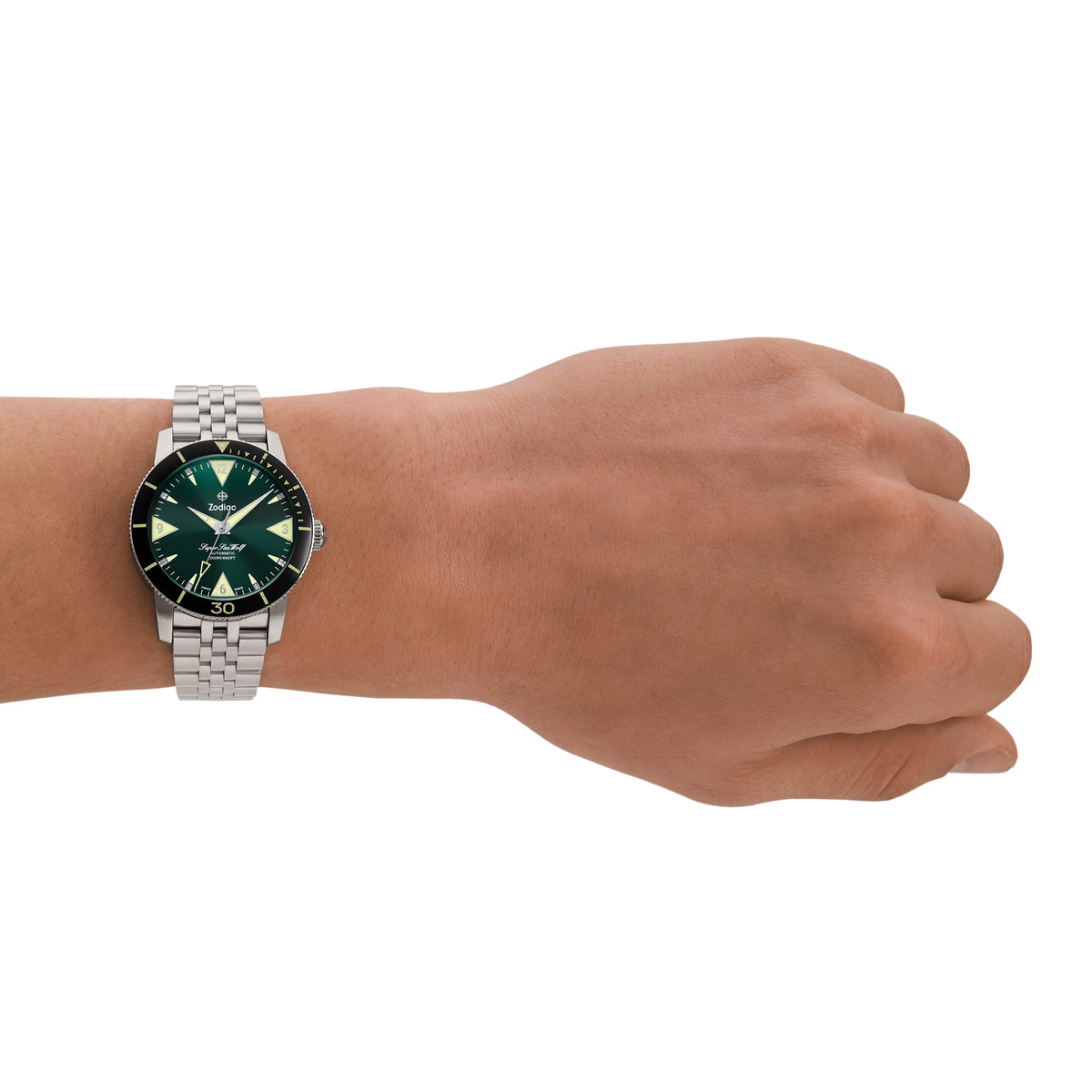 Zodiac Super Sea Wolf Skin Diver | Ref. ZO9218 | Green Sunray Dial